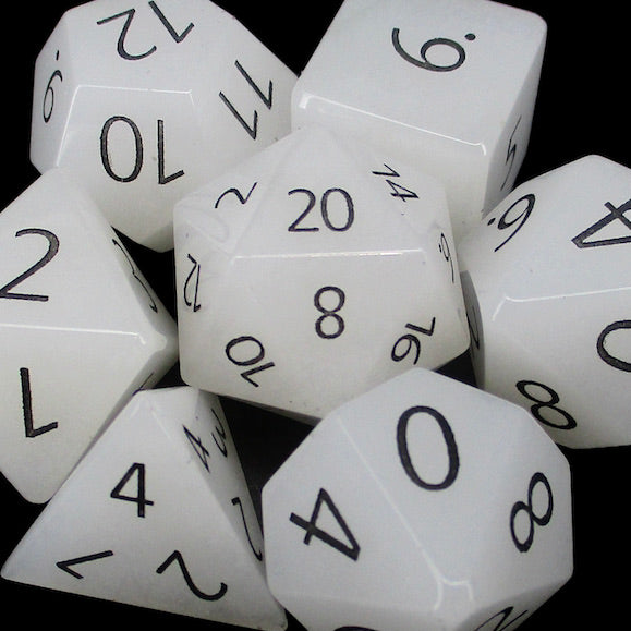 TDSO Gemstone Quartz Snow & Black Dice