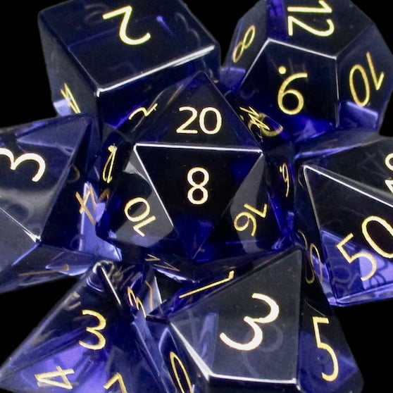TDSO Zircon Glass Alexandrite & Gold Dice