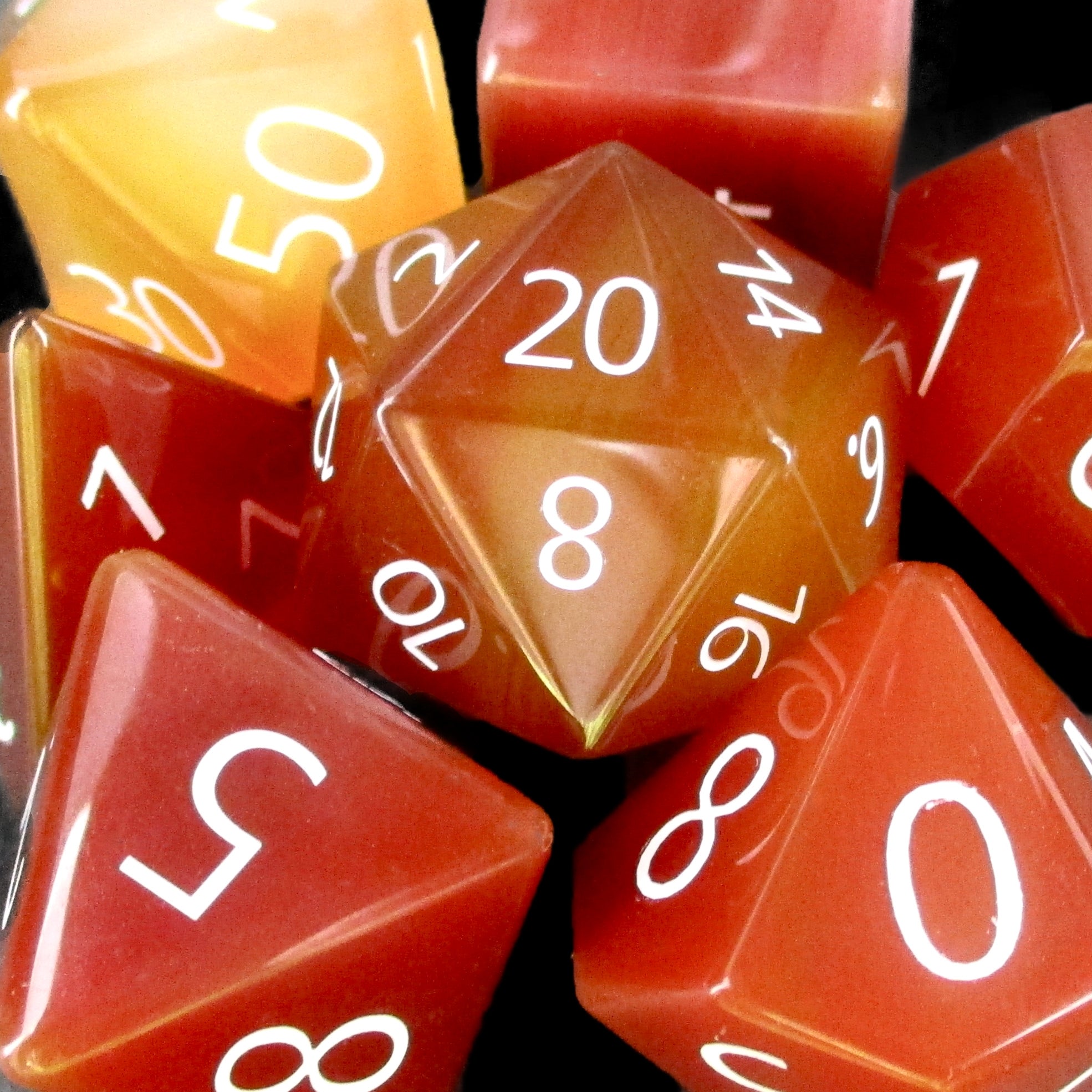 TDSO Gemstone Carnelian & White Dice