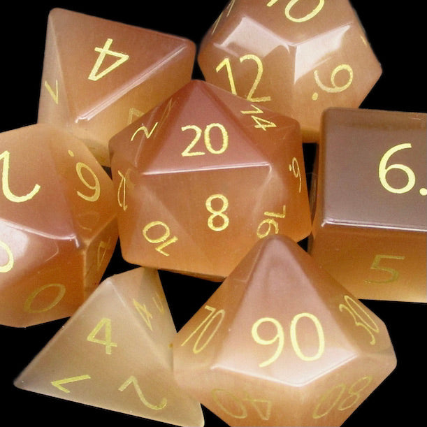 TDSO Glass Cats Eye Champagne & Gold Dice