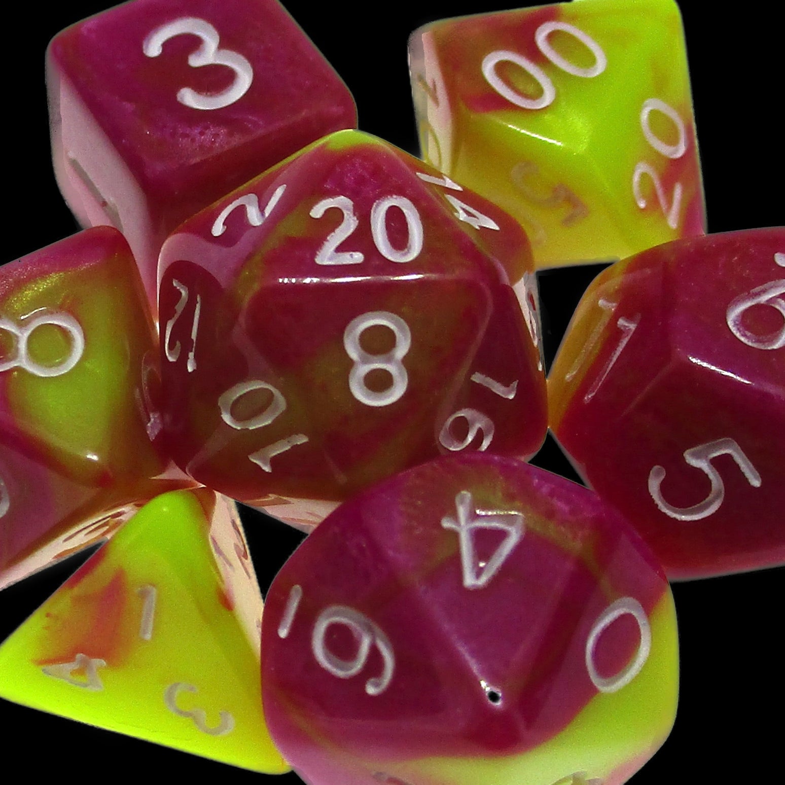 *TDSO Mini Duel Pink & Yellow Dice