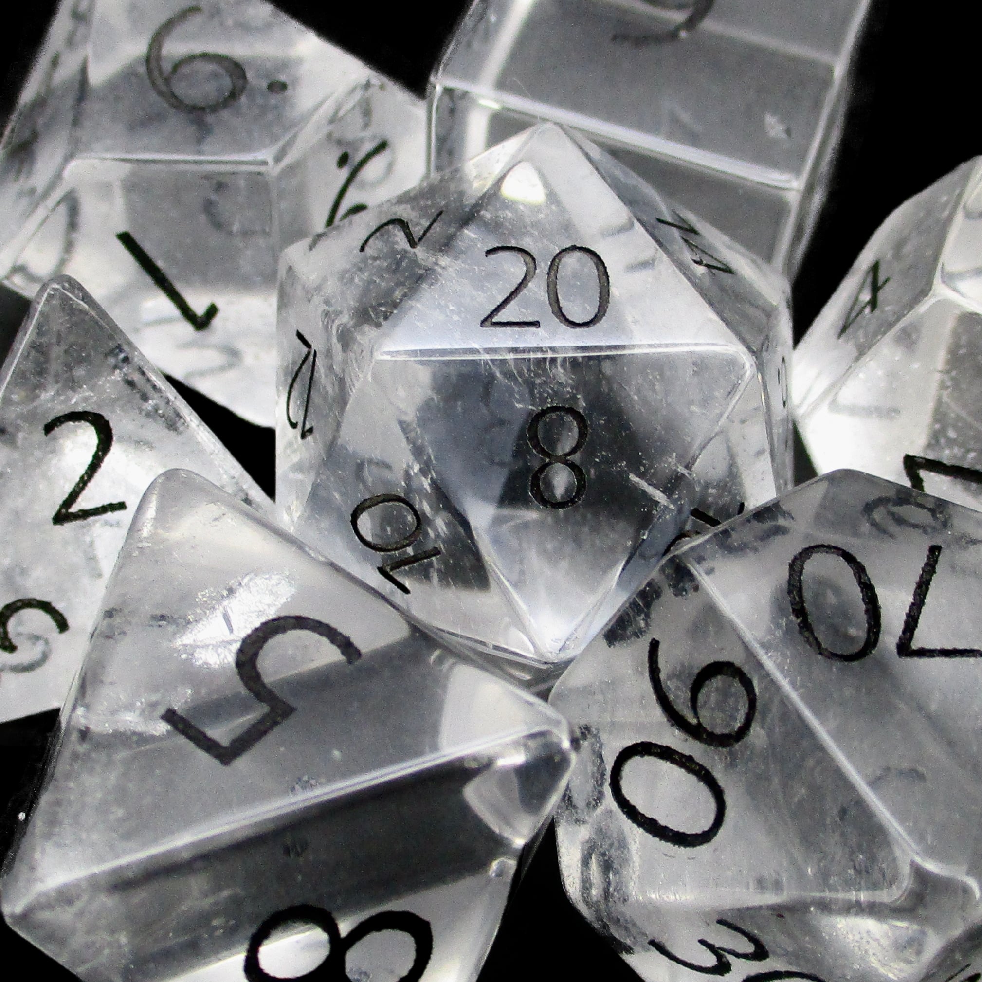 TDSO Gemstone Quartz Clear & Black Dice