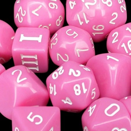 *Impact Opaque Pink & White Dice