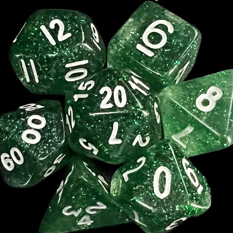 Koplow Glitter Green Dice