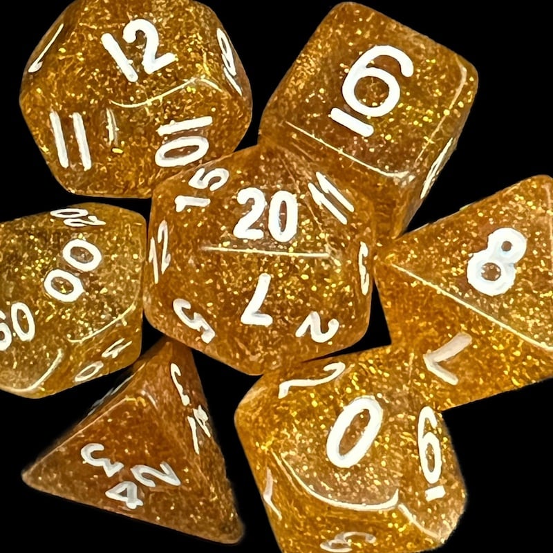 Koplow Glitter Yellow Dice