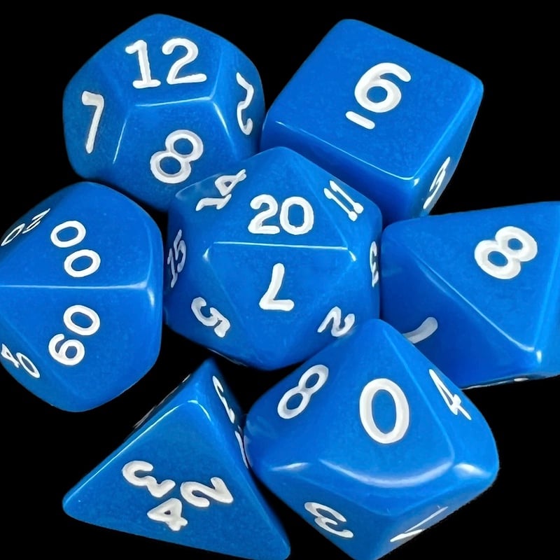 Koplow Opaque Blue & White Dice