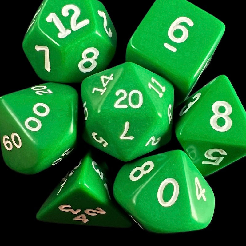 Koplow Opaque Green & White Dice