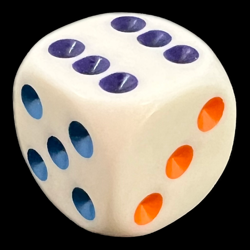 Koplow Opaque White Rainbow Numbered Dice