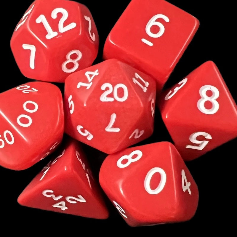 Koplow Opaque Red & White Dice