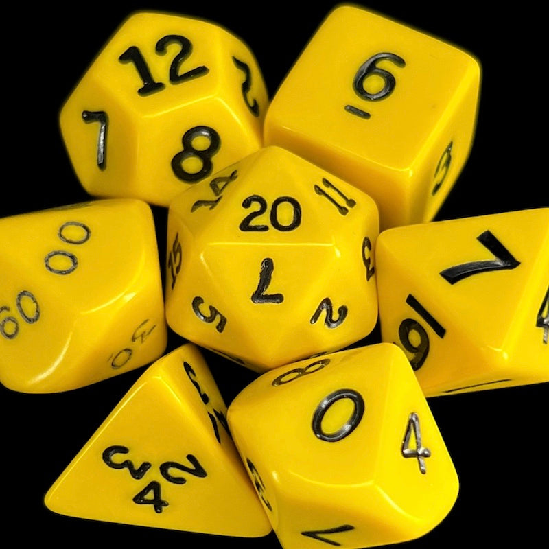 Koplow Opaque Yellow & Black Dice