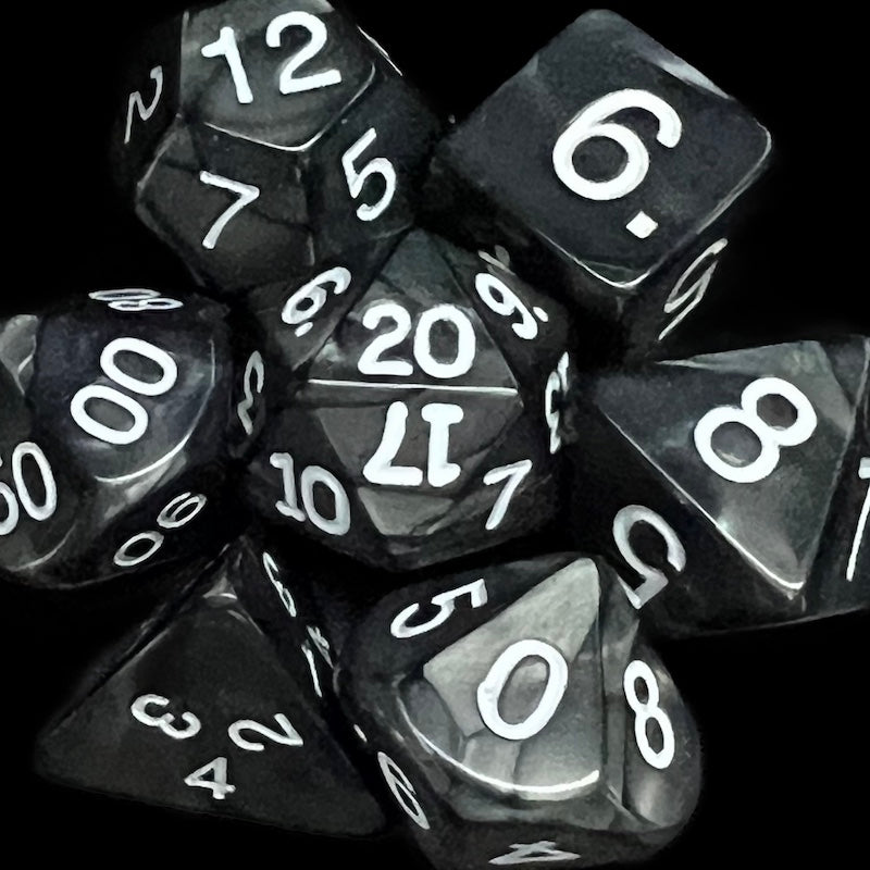Koplow Pearl Charcoal Dice