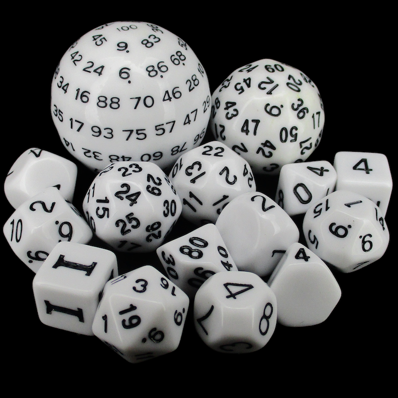 TDSO Complete Dice Sets D3-D100