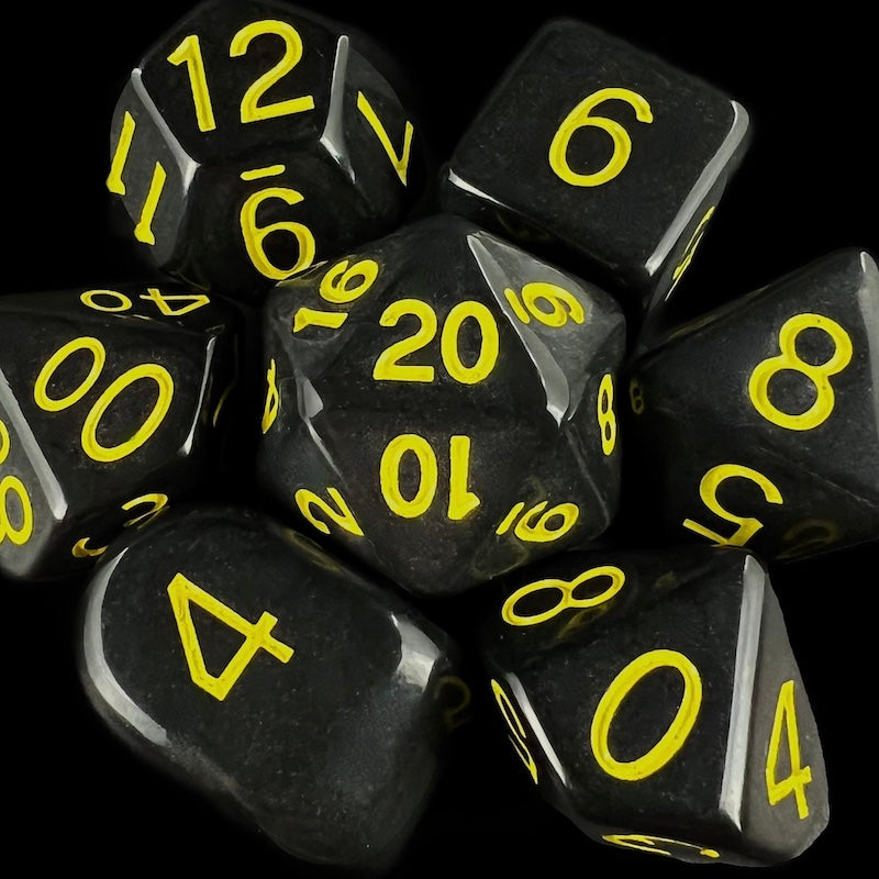 Role 4 Initiative Opaque Black & Yellow Dice