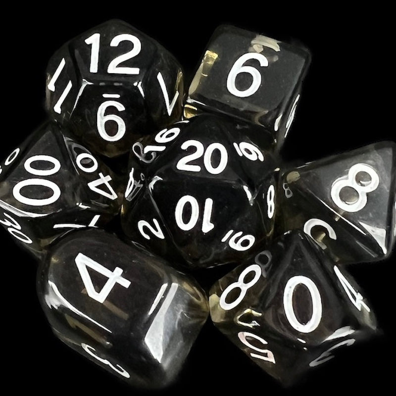 Role 4 Initiative Translucent Smoke Black & White Dice