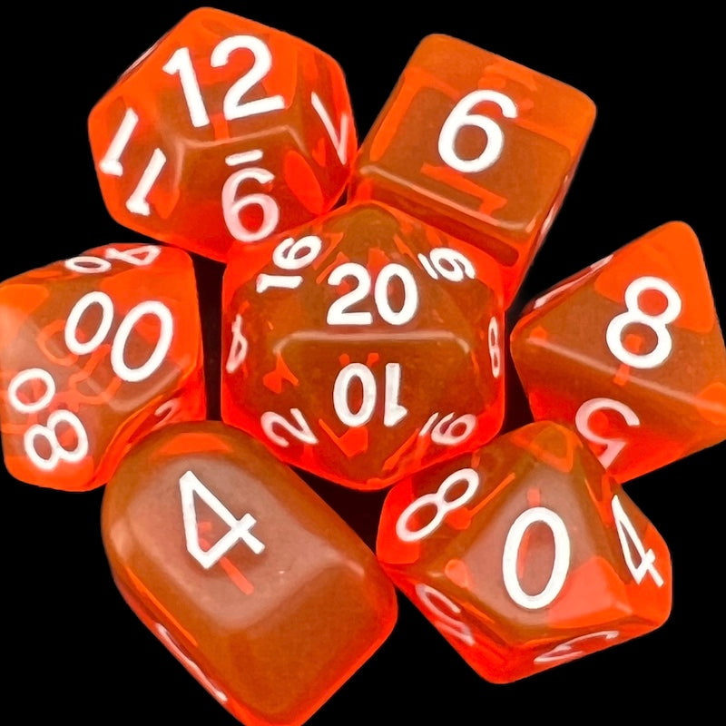 Role 4 Initiative Translucent Blood Orange & White Dice