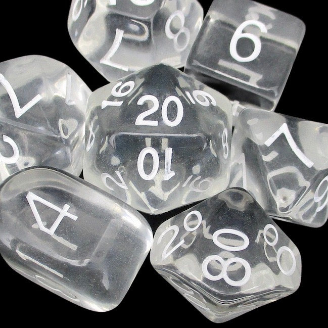 Role 4 Initiative Translucent Clear & White Dice
