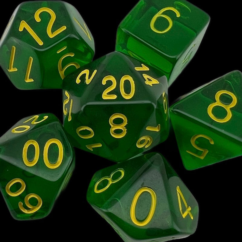 Role 4 Initiative Translucent Dark Green & Yellow Dice