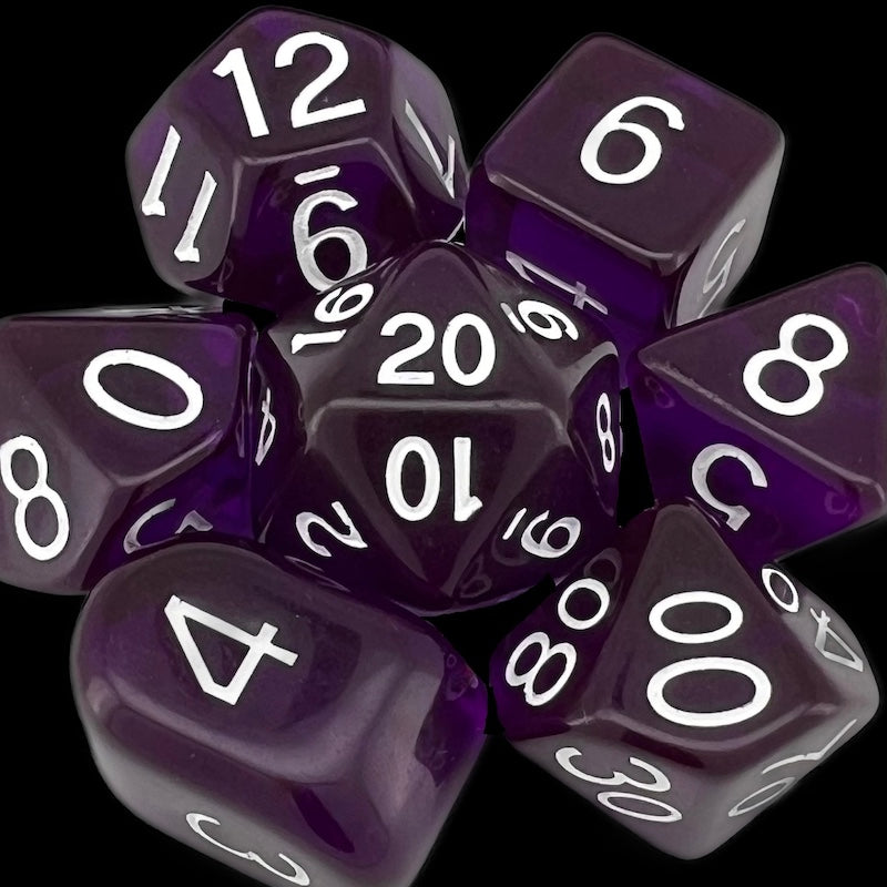 Role 4 Initiative Translucent Dark Purple & White Dice