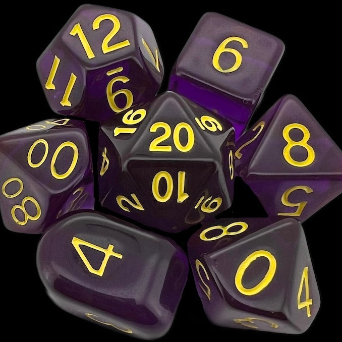 Role 4 Initiative Translucent Dark Purple & Yellow Dice