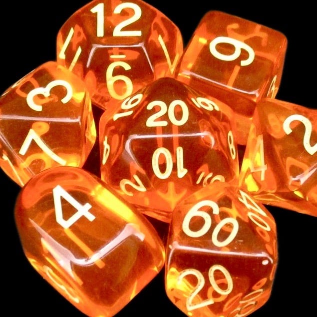 Role 4 Initiative Translucent Orange & Light Orange Dice