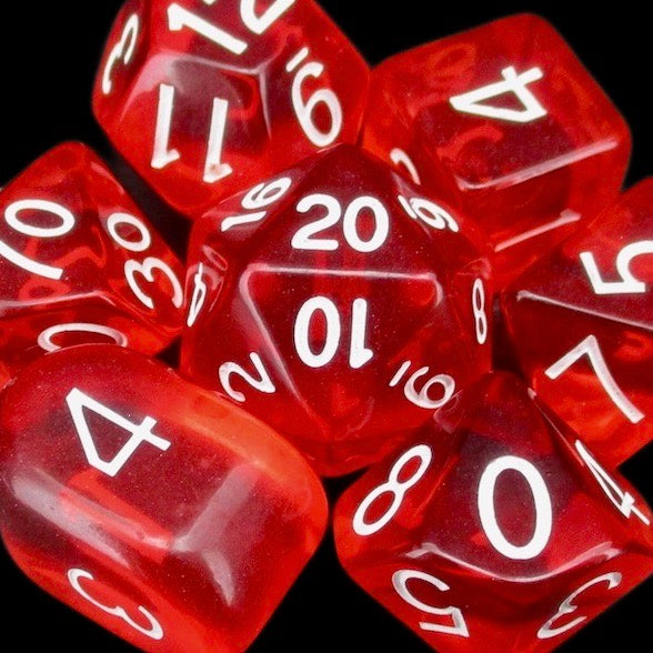 Role 4 Initiative Translucent Red & White Dice