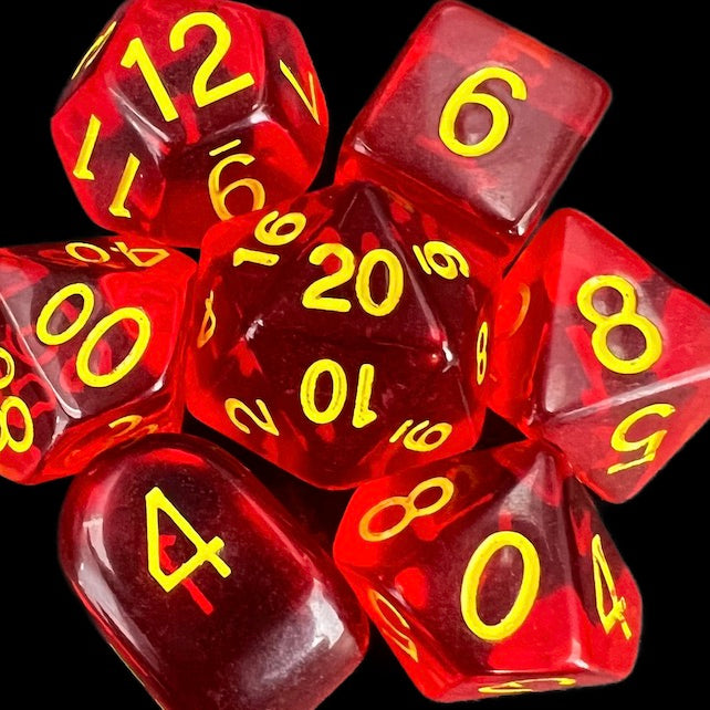 Role 4 Initiative Translucent Red & Yellow Dice