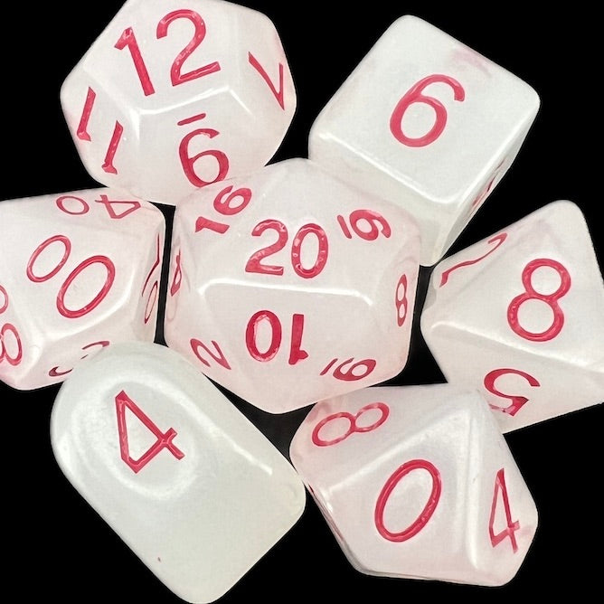 Role 4 Initiative Translucent White & Rose Dice