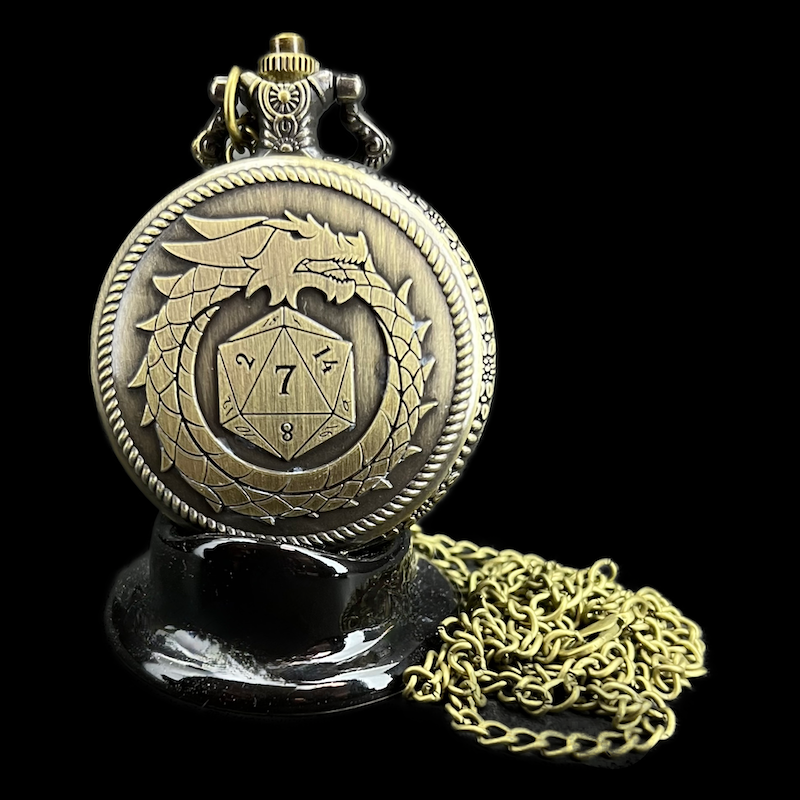 Metal Fob Watch Case WIth Mini Dice Set