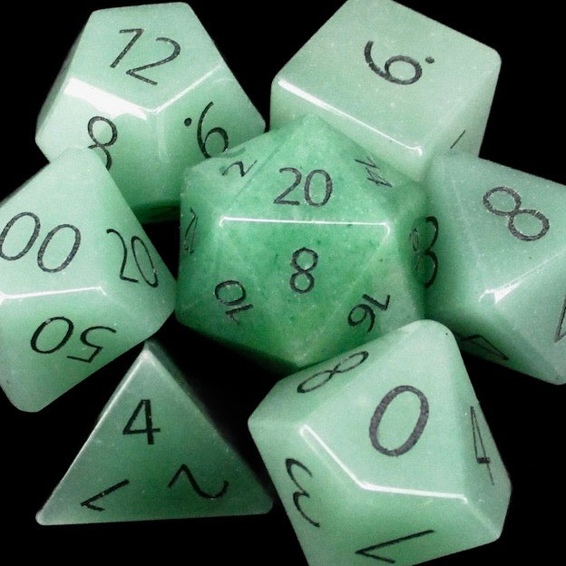 TDSO Gemstone Aventurine Green & Black Dice