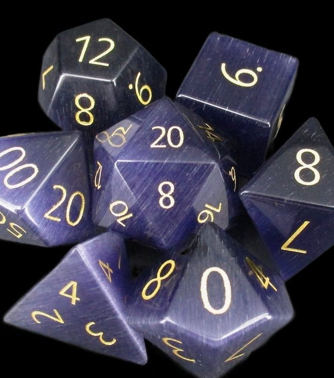 TDSO Glass Cats Eye Kynite & Gold Dice