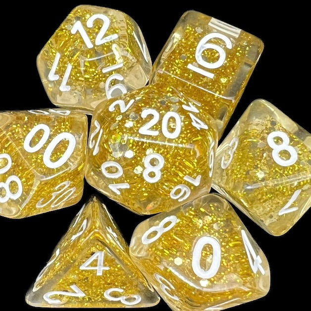 TDSO Confetti Gold Glitter Dice