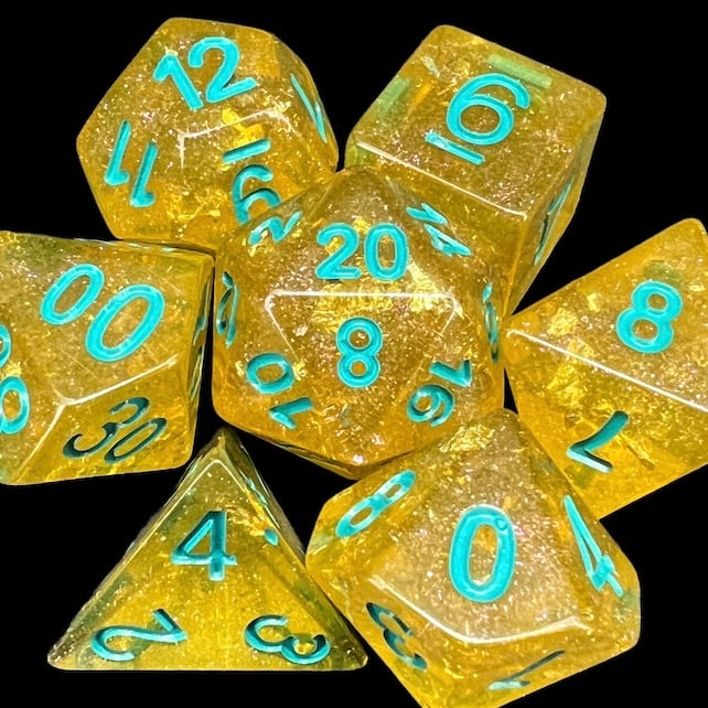 TDSO Confetti Gold  & Turquoise Dice