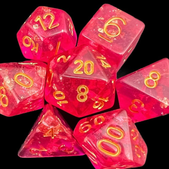 TDSO Confetti Hot Pink & Gold Dice