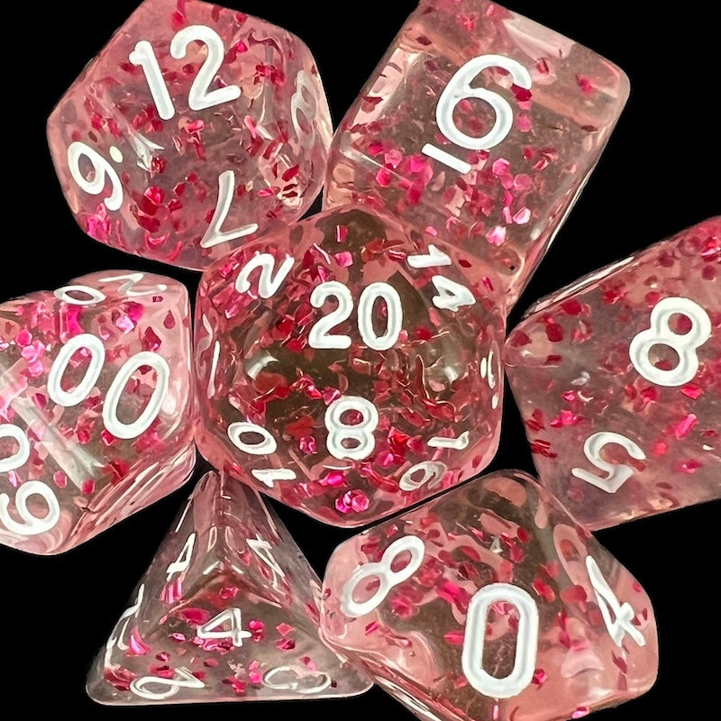TDSO Confetti Rose Red Dice