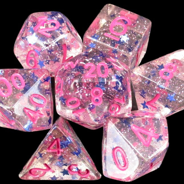 TDSO Confetti Superstar Blue & Pink Dice