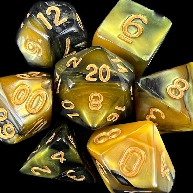 TDSO Duel Black & Gold Dice