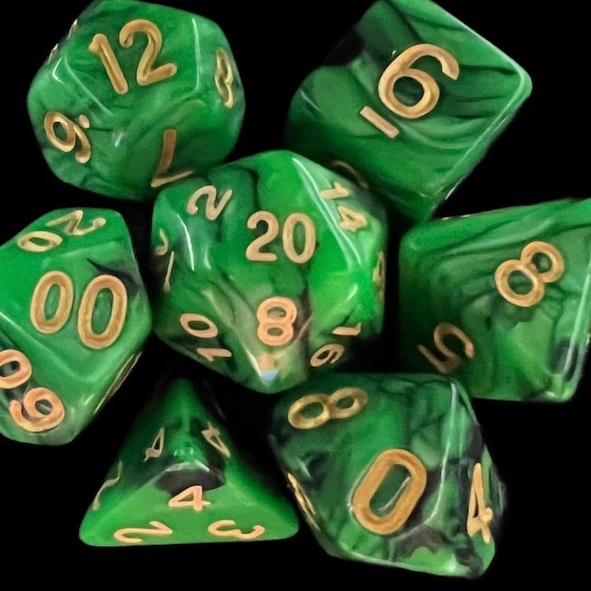 TDSO Duel Black & Green Dice