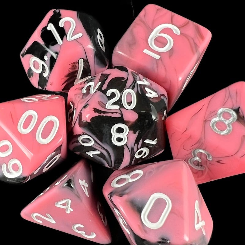TDSO Duel Black & Pink Dice