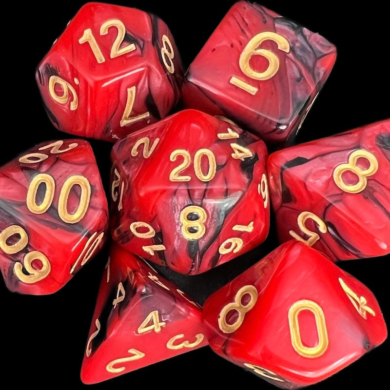 TDSO Duel Black & Red With Gold Dice 