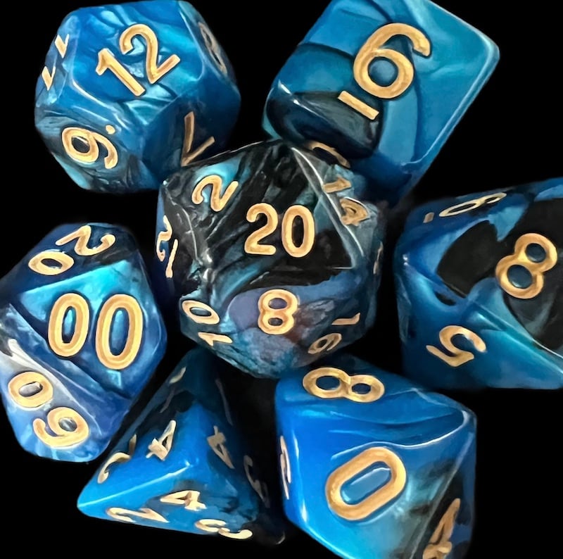 TDSO Duel Black & Teal Dice