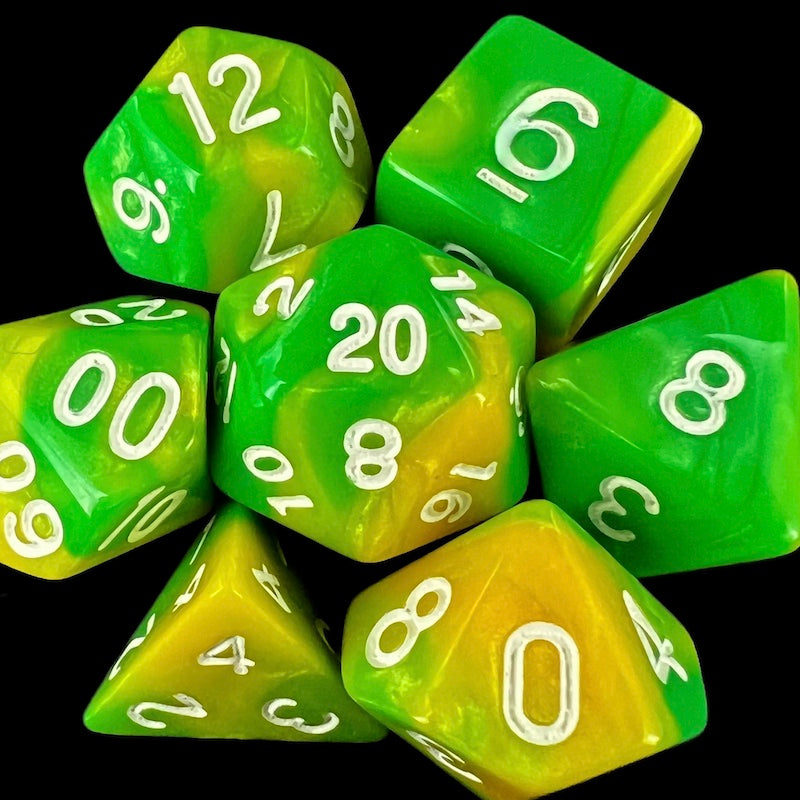 TDSO Duel Green & Yellow With White Dice