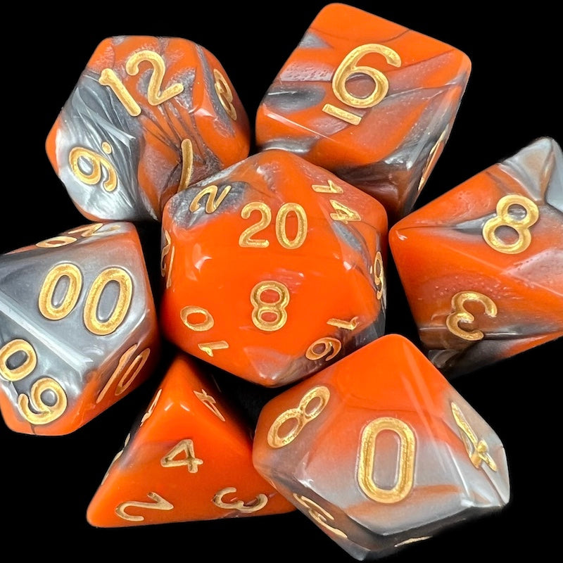 TDSO Duel Orange & Steel Dice