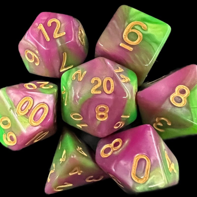 TDSO Duel Green & Rose Dice