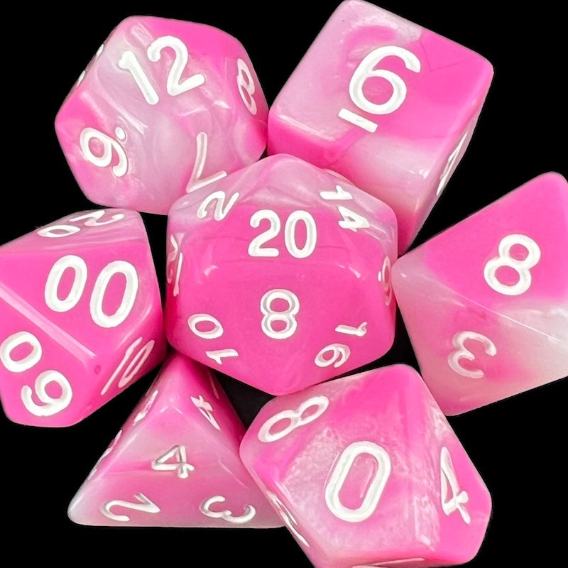TDSO Duel Pink & Pearl White Dice
