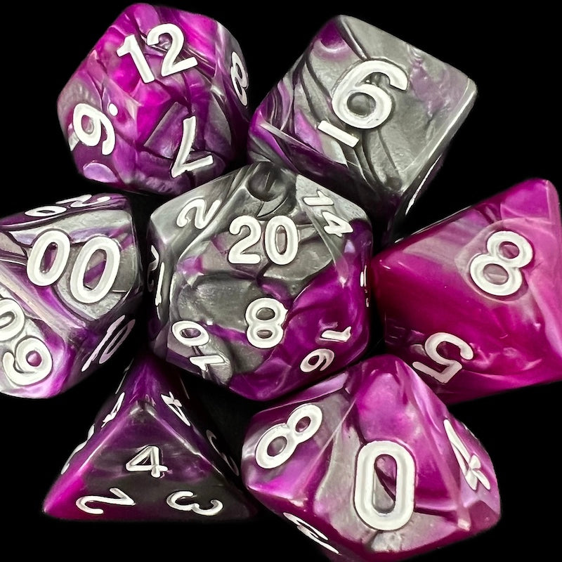 TDSO Duel Purple & Steel with White Dice
