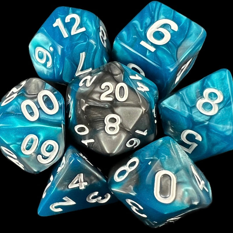 TDSO Duel Steel & Teal Dice