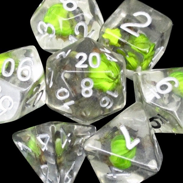 *TDSO Encapsulated Flower Lavender & Green Dice