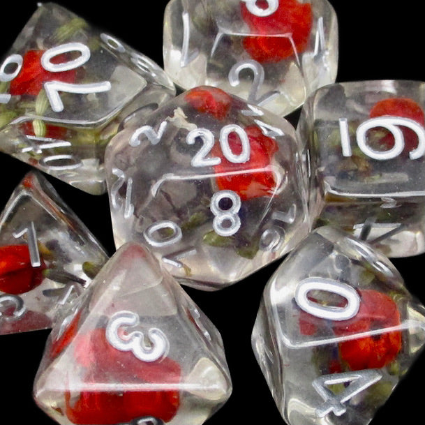 *TDSO Encapsulated Flower Lavender & Red Dice