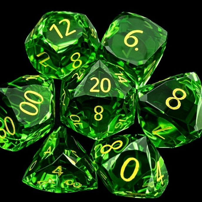 *TDSO Faceted Zircon Glass Emerald Dice