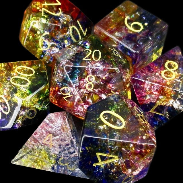 TDSO Glass Fused Fae Rainbow Dice
